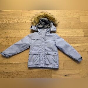 Girls' Ski Jacket Waterproof Winter Coat Fleece with Detachable Hood Purple sz 8